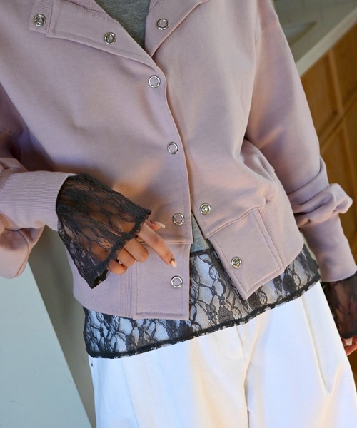WILLFULLY（ウィルフリー）の「hem lace sheer cut and sew tops（Tシャツ/カットソー・レディース・アイボリー/ブラック/グレー・FREE）」の21枚目の写真