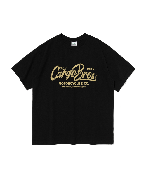 CARGOBROS(カーゴブロス)の「(ビッグサイズ) モーターサイクルロゴ半袖Tシャツ (ブラック)(Tシャツ/カットソー・メンズ・その他・FREE)」の1枚目の写真