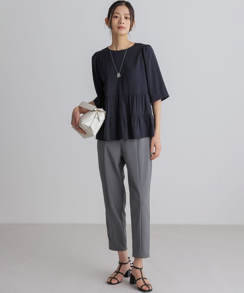 組曲 S(クミキョク チイサイサイズ)の「ジョーゼットジャージーテーパード パンツ(その他パンツ・レディース・グレー系/ブラック系・S2)」の22枚目の写真