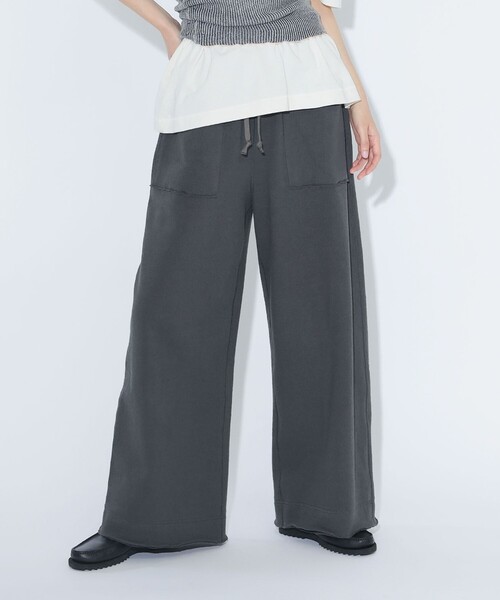 maturely / ヘム カットオフ フレア ジャージー（スウェットパンツ