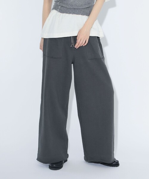 maturely / ヘム カットオフ フレア ジャージー（スウェットパンツ