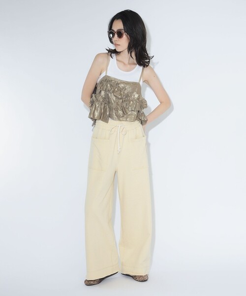 maturely(マチュアリー)の「maturely / ヘム カットオフ フレア ジャージー(スウェットパンツ・レディース・ベージュ/ブラック・0/1)」の14枚目の写真