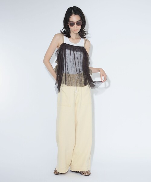 maturely(マチュアリー)の「maturely / ヘム カットオフ フレア ジャージー(スウェットパンツ・レディース・ベージュ/ブラック・0/1)」の11枚目の写真