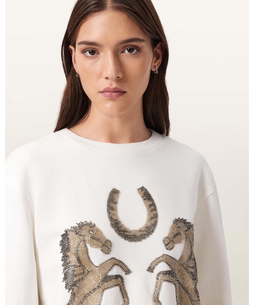 ALLSAINTS(オールセインツ)の「LUCK EMBELLISHED PIPPA SWEATSHIRT | LUCK エンべリッシュド ピッパ スウェットシャツ(スウェット・レディース・ホワイト・XS/S/M)」の2枚目の写真