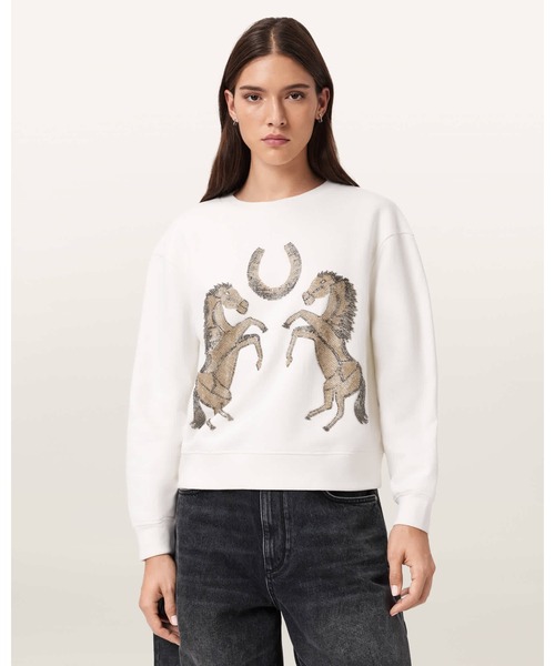 ALLSAINTS(オールセインツ)の「LUCK EMBELLISHED PIPPA SWEATSHIRT | LUCK エンべリッシュド ピッパ スウェットシャツ(スウェット・レディース・ホワイト・XS/S/M)」の4枚目の写真