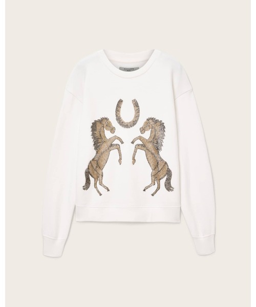 ALLSAINTS(オールセインツ)の「LUCK EMBELLISHED PIPPA SWEATSHIRT | LUCK エンべリッシュド ピッパ スウェットシャツ(スウェット・レディース・ホワイト・XS/S/M)」の9枚目の写真