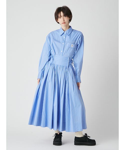 LILY BROWN（リリーブラウン）の「Lily Bearレターモチーフバリエシャツ（シャツ/ブラウス・レディース・ブルー/レッド/ベージュ・F）」の14枚目の写真