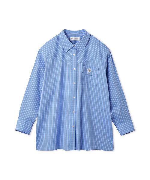 LILY BROWN（リリーブラウン）の「Lily Bearレターモチーフバリエシャツ（シャツ/ブラウス・レディース・ブルー/レッド/ベージュ・F）」の18枚目の写真