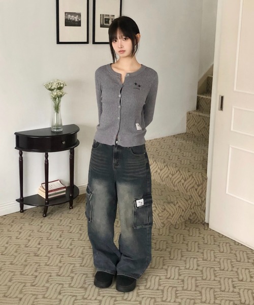 COIRIS_(コイリス)の「◇COIRIS◇ブランド直輸入正規品/エルン Rネック ケーブルニット カーディガン ERN R-NECK CABLE KNIT CARDIGAN(カーディガン/ボレロ・レディース・ブラック/グレー/レッド・FREE)」の5枚目の写真