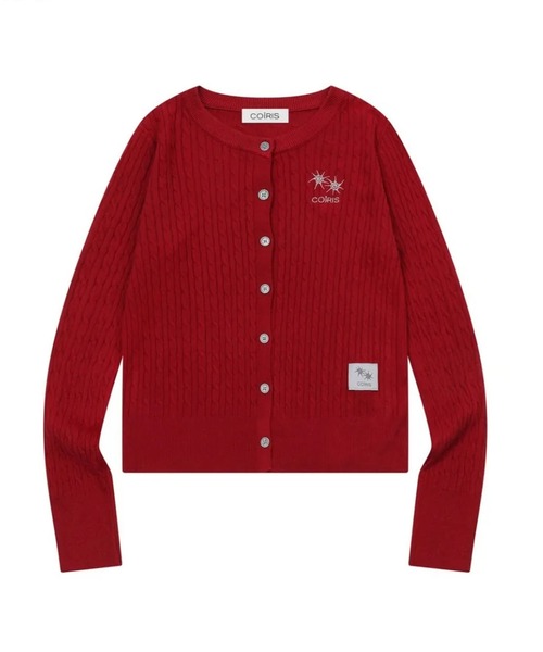 COIRIS_(コイリス)の「◇COIRIS◇ブランド直輸入正規品/エルン Rネック ケーブルニット カーディガン ERN R-NECK CABLE KNIT CARDIGAN(カーディガン/ボレロ・レディース・ブラック/グレー/レッド・FREE)」の12枚目の写真