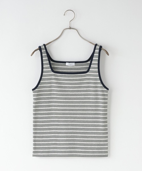 LOWRYS FARM（ローリーズファーム）の「マルチボーダータンク 638379（タンクトップ・レディース・グレー/アイボリー/ブラウン・FREE）」の4枚目の写真