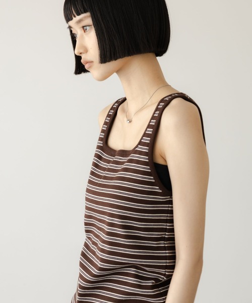 LOWRYS FARM（ローリーズファーム）の「マルチボーダータンク 638379（タンクトップ・レディース・グレー/アイボリー/ブラウン・FREE）」の15枚目の写真