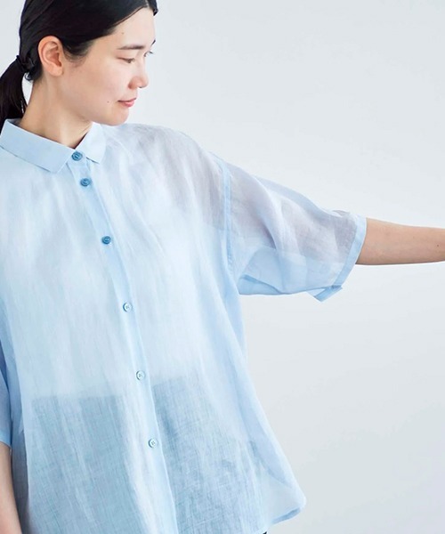 ata shirts 2. / ラミー半袖オーバーシャツ（シャツ/ブラウス）｜ata
