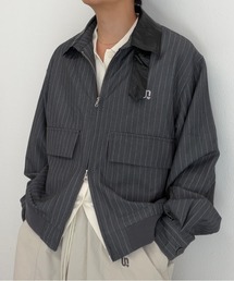 UNDERSTATEMENTs（アンダーステイトメント）の「【ユニセックス】襟レザーロゴ刺繍ブルゾン/セットアップ着用可（ブルゾン）」