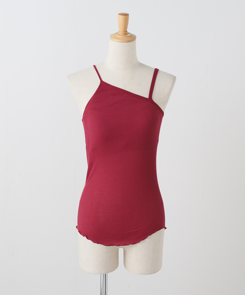 HAKUJI(ハクジ)の「HAKUJI/ハクジ Twist cotton bra tank cami H232695(キャミソール・レディース・ブラック/レッド・FREE)」の2枚目の写真