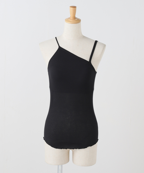HAKUJI(ハクジ)の「HAKUJI/ハクジ Twist cotton bra tank cami H232695(キャミソール・レディース・ブラック/レッド・FREE)」の1枚目の写真