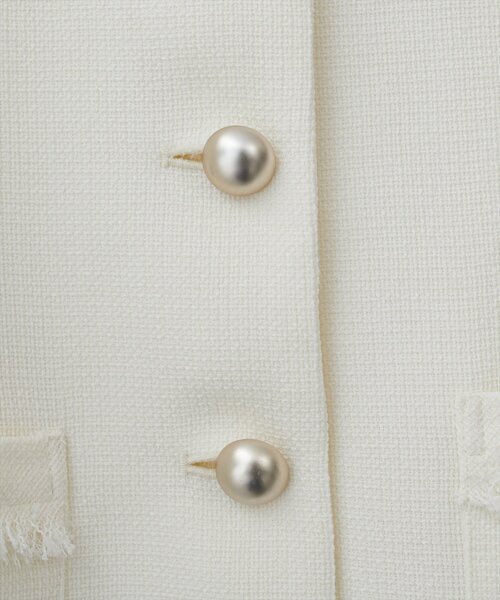 natural couture（ナチュラルクチュール）の「ツイードゆったりジャケット（ノーカラージャケット・レディース・オフホワイト/ブラック・FREE）」の22枚目の写真