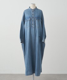 PUAL CE CIN（ピュアルセシン）の「ヴィンテージライクデニムバンドカラーワンピース（ワンピース）」