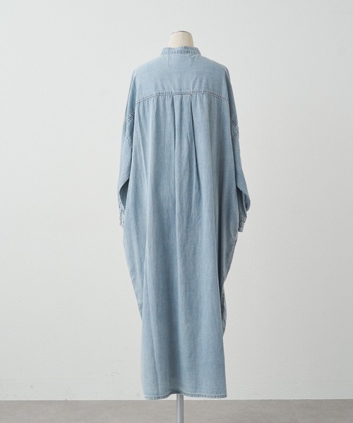 PUAL CE CIN(ピュアルセシン)の「ヴィンテージライクデニムバンドカラーワンピース(ワンピース・レディース・インディゴブルー/ブルー・FREE)」の12枚目の写真