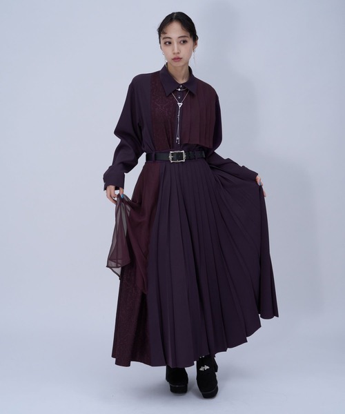 HARE（ハレ）の「シアージャガードプリーツスカート(HARE)（スカート・レディース・ブラック/ライトグレー・FREE）」の4枚目の写真