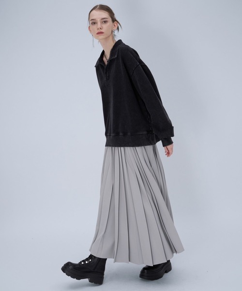 HARE（ハレ）の「シアージャガードプリーツスカート(HARE)（スカート・レディース・ブラック/ライトグレー・FREE）」の6枚目の写真