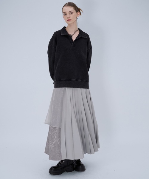 HARE（ハレ）の「シアージャガードプリーツスカート(HARE)（スカート・レディース・ブラック/ライトグレー・FREE）」の7枚目の写真