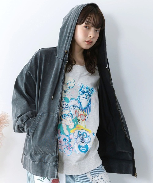スカラー 142656：ドット×シフォン切替 ドルマンパーカー Amazon | scolar スカラー 142656：ドット×シフォン切替 ドルマン