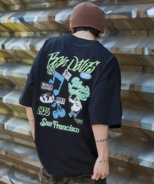 WEGO(ウィゴー)の「∴WEGO/【26年春夏新作】別注BENDAVISグラフィックT(Tシャツ/カットソー・メンズ・チャコール/アッシュグレー/ブラック/ホワイト・SMALL/LARGE/MEDIUM)」の7枚目の写真
