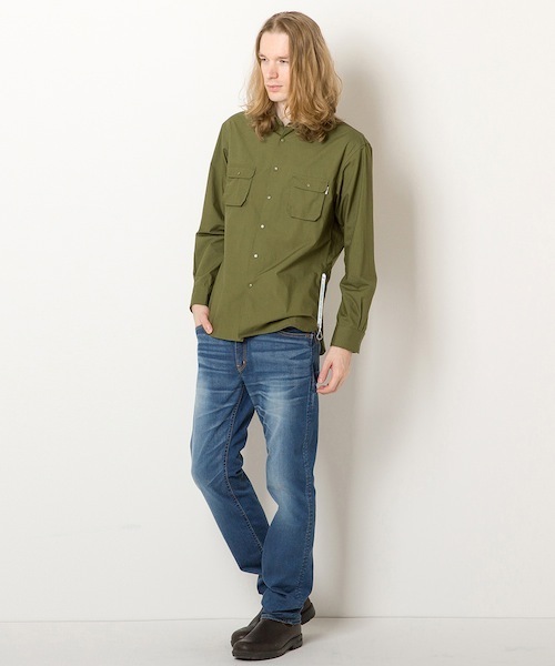 rehacer（レアセル）の「Pucker Zip Shirt											（シャツ/ブラウス・メンズ・ホワイト/カーキ・LARGE/MEDIUM/SMALL）」の5枚目の写真