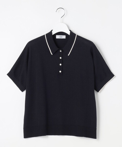 J.PRESS（ジェイプレス）の「DRY COTTON ポロ ニット（ニット/セーター・レディース・アイボリー系/ネイビー系1/サックスブルー系/ネイビー系・T15/T13）」の14枚目の写真