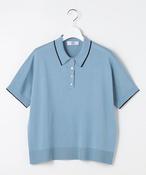 J.PRESS（ジェイプレス）の「DRY COTTON ポロ ニット（ニット/セーター・レディース・アイボリー系/ネイビー系1/サックスブルー系/ネイビー系・T15/T13）」の11枚目の写真
