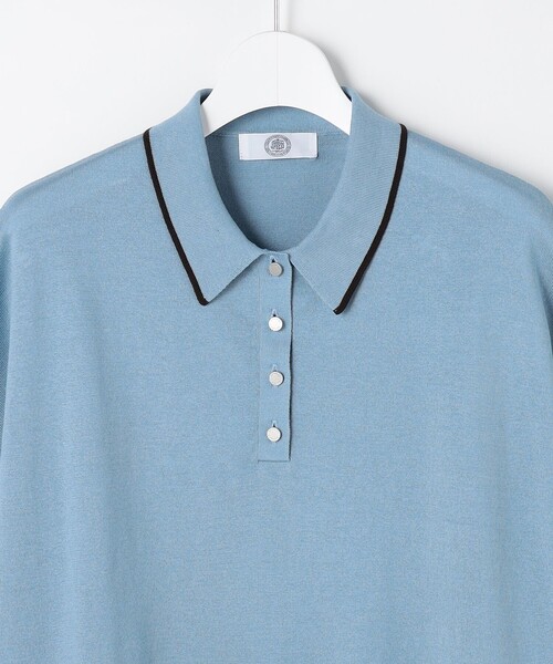 J.PRESS（ジェイプレス）の「DRY COTTON ポロ ニット（ニット/セーター・レディース・アイボリー系/ネイビー系1/サックスブルー系/ネイビー系・T15/T13）」の10枚目の写真