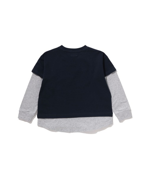 A BATHING APE(アベイシングエイプ)の「BABY MILO LAYERED LOOSE FIT LS TEE(Tシャツ/カットソー・キッズ・イエロー/ネイビー・140/100/110/130/90/120)」の3枚目の写真
