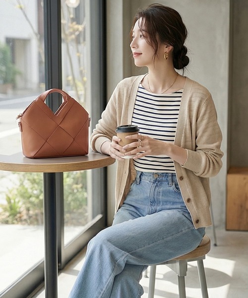 STYLE DELI（スタイルデリ）の「【DELI by】リアルレザー編み込み・2WAYワンハンドルバッグ（ショルダーバッグ・レディース・グレー/ブラウン/ブラック・FREE）」の4枚目の写真