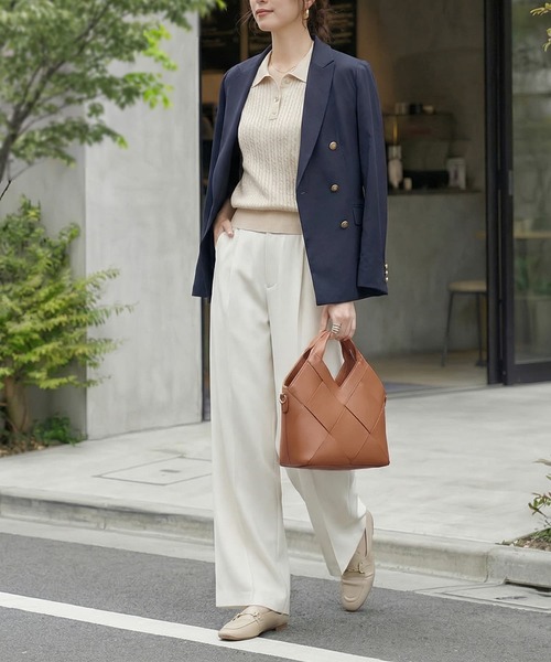 STYLE DELI（スタイルデリ）の「【DELI by】リアルレザー編み込み・2WAYワンハンドルバッグ（ショルダーバッグ・レディース・グレー/ブラウン/ブラック・FREE）」の6枚目の写真