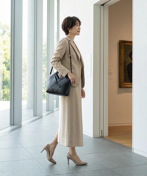 STYLE DELI（スタイルデリ）の「【DELI by】リアルレザー編み込み・2WAYワンハンドルバッグ（ショルダーバッグ・レディース・グレー/ブラウン/ブラック・FREE）」の8枚目の写真