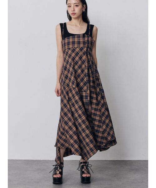 MURUA(ムルーア)の「2WAYキャミワンピース(ワンピース・レディース・ブラック/オレンジ/ブルー・FREE)」の3枚目の写真