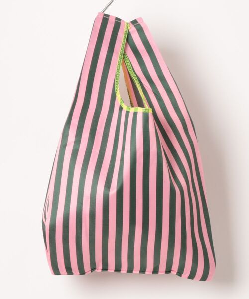 PUEBCO（プエブコ）の「SCHOOL TIE FABRIC SMALL BAG / Dark GreenxPink（エコバッグ/サブバッグ・メンズ・グリーン×ピンク・ONE SIZE）」の2枚目の写真