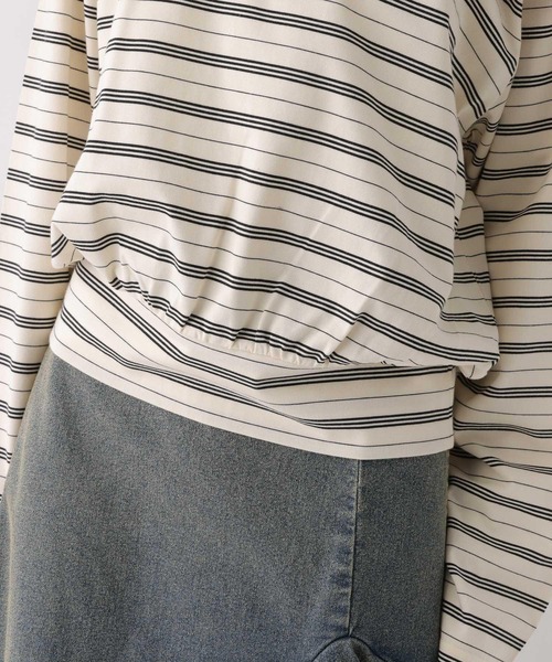 Heather(ヘザー)の「ワンショルボーダーカットソー 655905(Tシャツ/カットソー・レディース・ホワイト系/ネイビー系/グレー系・FREE)」の9枚目の写真