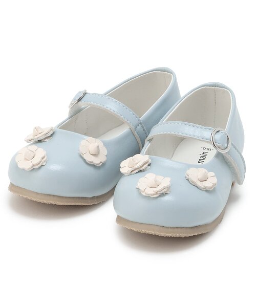 petit main(プティマイン)の「フラワーパンプス(パンプス・キッズ・シルバー/ブラック/サックスブルー・15cm/17cm/16cm/14cm/18cm/19cm)」の1枚目の写真