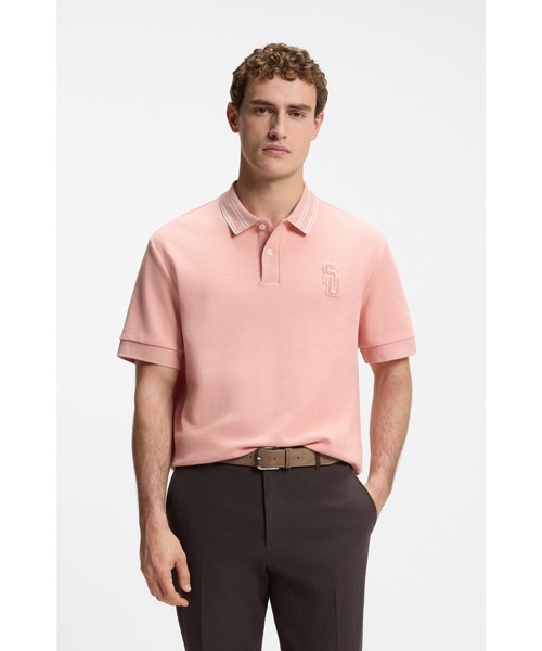 BOSS(ボス)の「BOSS Selected by Shohei Ohtani リラックスフィット ポロシャツ(ポロシャツ・メンズ・ベージュ/ライトピンク・L/XL/M/S/XXL/XS)」の2枚目の写真