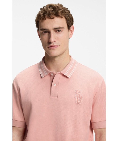 BOSS(ボス)の「BOSS Selected by Shohei Ohtani リラックスフィット ポロシャツ(ポロシャツ・メンズ・ベージュ/ライトピンク・L/XL/M/S/XXL/XS)」の6枚目の写真
