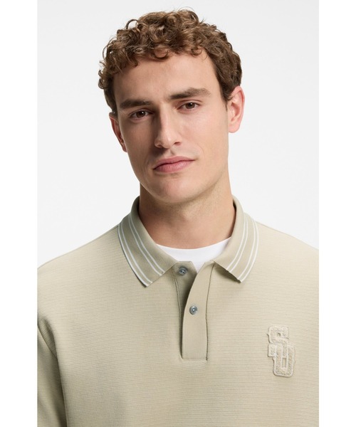 BOSS(ボス)の「BOSS Selected by Shohei Ohtani リラックスフィット ポロシャツ(ポロシャツ・メンズ・ベージュ/ライトピンク・L/XL/M/S/XXL/XS)」の10枚目の写真