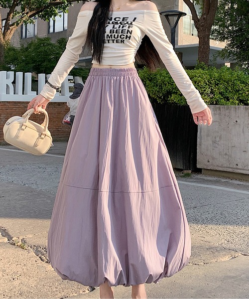 AMAJI(アマジ)の「バルーンロングスカート(スカート・レディース・ブラック/パープル/ホワイト・X-LARGE/LARGE/MEDIUM/SMALL)」の5枚目の写真