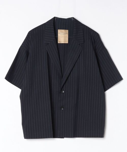 ROBES&CONFECTIONS(ローブスコンフェクションズ)の「Robes & Confections/ローブス&コンフェクションズ/ストレッチリネンコットン ピンストライプSS ジャケット/W(テーラードジャケット・レディース・ネイビー/その他3/ブラック・1)」の1枚目の写真