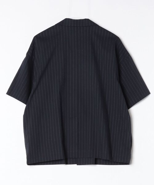 ROBES&CONFECTIONS(ローブスコンフェクションズ)の「Robes & Confections/ローブス&コンフェクションズ/ストレッチリネンコットン ピンストライプSS ジャケット/W(テーラードジャケット・レディース・ネイビー/その他3/ブラック・1)」の4枚目の写真