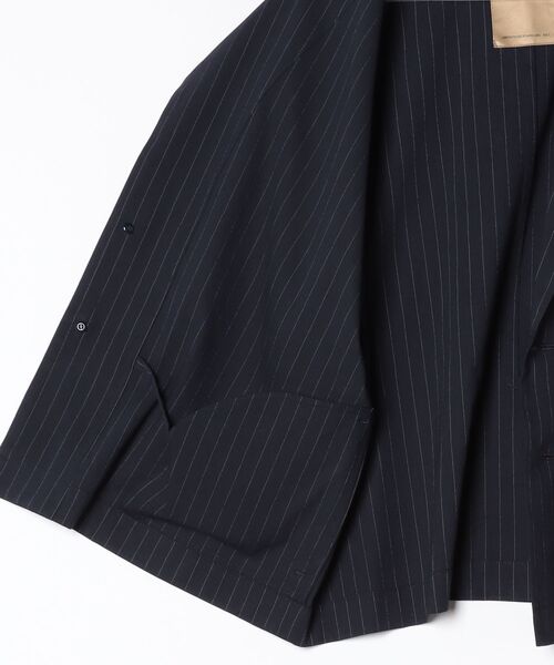 ROBES&CONFECTIONS(ローブスコンフェクションズ)の「Robes & Confections/ローブス&コンフェクションズ/ストレッチリネンコットン ピンストライプSS ジャケット/W(テーラードジャケット・レディース・ネイビー/その他3/ブラック・1)」の5枚目の写真