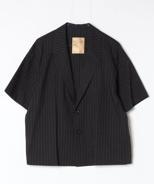 ROBES&CONFECTIONS(ローブスコンフェクションズ)の「Robes & Confections/ローブス&コンフェクションズ/ストレッチリネンコットン ピンストライプSS ジャケット/W(テーラードジャケット・レディース・ネイビー/その他3/ブラック・1)」の6枚目の写真