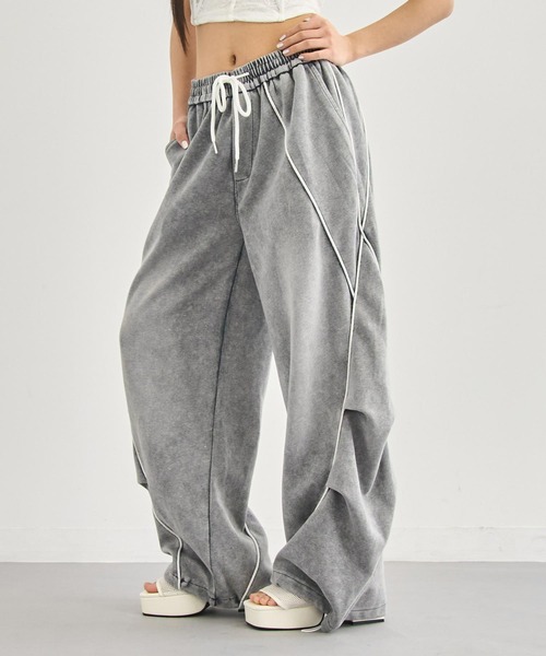 ANAP(アナップ)の「ウォッシュ加工 カーブライン タック スウェットパンツ(その他パンツ・レディース・ブラック/ピンク/ライトグレー・F)」の10枚目の写真