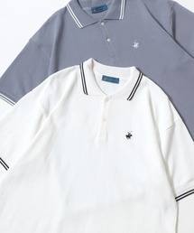 BEVERLY HILLS POLO CLUB | BEVERLY HILLS POLO CLUB/ビバリーヒルズポロクラブ オーバーサイズ カノコ 無地 ロゴ ワンポイント刺繍 襟ライン 半袖ポロシャツ/レディース メンズ(ポロシャツ)
